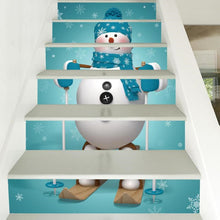 6pcs/set Waterproof PVC Stair Stickers Snowman Santa Claus Christmas Floor Stairway Stickers Christmas Decoration for Home