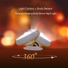 Loskii DX-004 360° Rotation Human Body Sensor LED Night Light Magnetic Holder USB Rechargeable Lamp