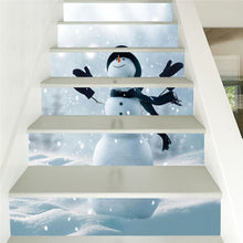 6pcs/set Waterproof PVC Stair Stickers Snowman Santa Claus Christmas Floor Stairway Stickers Christmas Decoration for Home