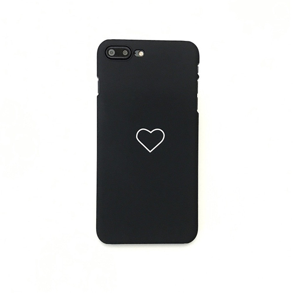 New Men Women Sweet Love Heart Couple Frosted Hard Back Cover Cute Protection Phone Case for IPhone X 6 6S 6Plus 6S Plus 7 7Plus
