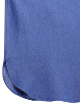 Women Casual V Neck Denim Blue Jean Fold Sleeve Mini Dresses