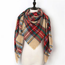 New Fashion Winter Scarf Women Triangle Warm Plaid Scarf Luxury Brand Ladies Cashmere Scarves and Shawls Gift