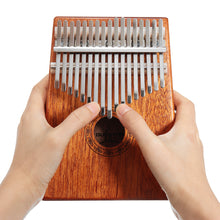 17 Keys Wood Kalimba Mahogany Thumb Piano Finger Percussion With Tuning Hammer