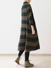 S-5XL Striped Shirt Dress