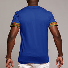 Mens African Ethnic Short Sleeve Top  Dashiki Style Printing Tops T Shirt Blouse