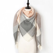 New Fashion Winter Scarf Women Triangle Warm Plaid Scarf Luxury Brand Ladies Cashmere Scarves and Shawls Gift