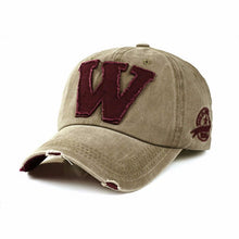 Letter W Embroidery Denim Washed Baseball Cap