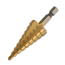 Drillpro 3Pcs 1/4 Inch Hex Shank HSS Titanium Coated Step Drill Bit Set 3-12/4-12/4-20mm