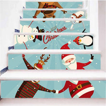 6pcs/set Waterproof PVC Stair Stickers Snowman Santa Claus Christmas Floor Stairway Stickers Christmas Decoration for Home