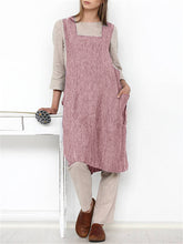 Japanese Style Vintage Women Stripe Cross Back Aprons Dress