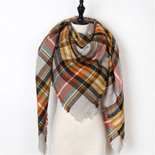 New Fashion Winter Scarf Women Triangle Warm Plaid Scarf Luxury Brand Ladies Cashmere Scarves and Shawls Gift
