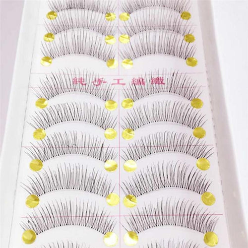 10 Pairs Natural Long Black Fake False Handmade Eyelashes Eye Lashes Makeup