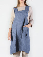 Japanese Style Vintage Women Stripe Cross Back Aprons Dress