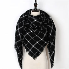New Fashion Winter Scarf Women Triangle Warm Plaid Scarf Luxury Brand Ladies Cashmere Scarves and Shawls Gift