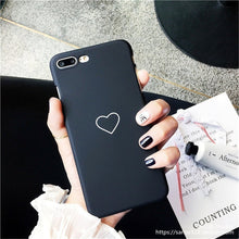 New Men Women Sweet Love Heart Couple Frosted Hard Back Cover Cute Protection Phone Case for IPhone X 6 6S 6Plus 6S Plus 7 7Plus