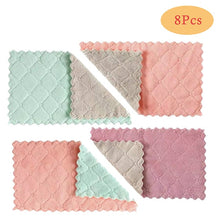 8PCS Microfiber Kitchen Towel Absorbent Dish Cloth Non-stick Oil Washing Kitchen Rag Household Tableware Cleaning Wiping Tools