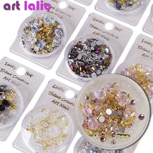 1 Box Mixed 3D Rhinestones Nail Art Decorations Crystal Gems Jewelry Gold AB Shiny Stones Charm Glass Manicure Accessories