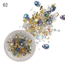 1 Box Mixed 3D Rhinestones Nail Art Decorations Crystal Gems Jewelry Gold AB Shiny Stones Charm Glass Manicure Accessories