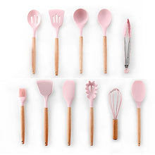 9/10/12PCS Silicone Cooking Utensils Set Non-stick Spatula Shovel Wooden Handle Cooking Tools Set With Storage Box Kitchen Tools