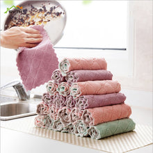 4pcs Kitchen cleaning rag absorbent and lint-free kitchen oil-free wipe table towel household dishwashing scouring pad