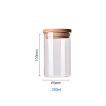 Food Container Bamboo Covered High Borosilicate Food Sealed Glass Tank Kitchen Miscellaneous Grain Storage Boxes