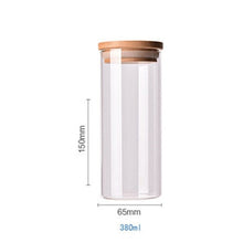 Food Container Bamboo Covered High Borosilicate Food Sealed Glass Tank Kitchen Miscellaneous Grain Storage Boxes