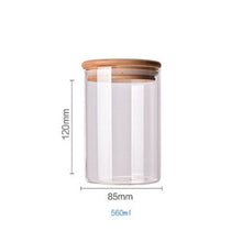 Food Container Bamboo Covered High Borosilicate Food Sealed Glass Tank Kitchen Miscellaneous Grain Storage Boxes