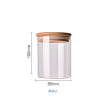 Food Container Bamboo Covered High Borosilicate Food Sealed Glass Tank Kitchen Miscellaneous Grain Storage Boxes