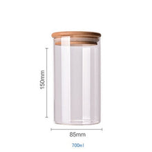 Food Container Bamboo Covered High Borosilicate Food Sealed Glass Tank Kitchen Miscellaneous Grain Storage Boxes