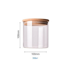 Food Container Bamboo Covered High Borosilicate Food Sealed Glass Tank Kitchen Miscellaneous Grain Storage Boxes