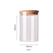 Food Container Bamboo Covered High Borosilicate Food Sealed Glass Tank Kitchen Miscellaneous Grain Storage Boxes