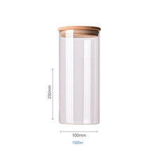 Food Container Bamboo Covered High Borosilicate Food Sealed Glass Tank Kitchen Miscellaneous Grain Storage Boxes