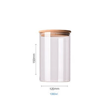 Food Container Bamboo Covered High Borosilicate Food Sealed Glass Tank Kitchen Miscellaneous Grain Storage Boxes