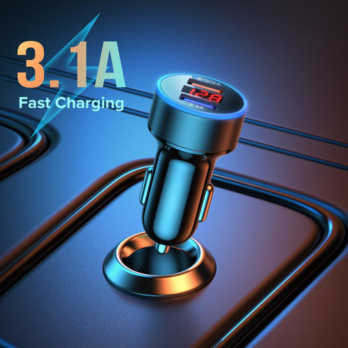 GETIHU 3.1A Dual USB Car Charger LED Display Fast Charging Universal Mobile Phone For iPhone 11 Pro X XR Max 6 7 8 Xiaomi Huawei