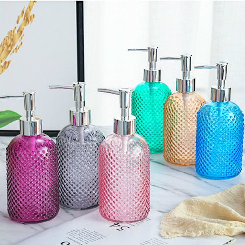 450ml Glass Liquid Soap Dispensers Transparent  Lotion Liquid Soap Bottle Portable Bathroom Kitchen Sink Accessories