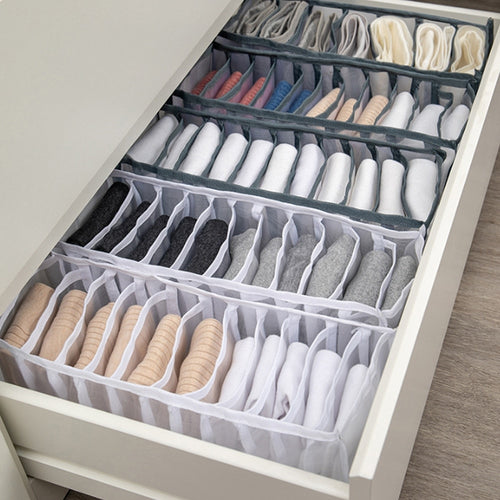 Dormitory closet organizer for socks home separated underwear storage box 7 grids bra organizer foldable drawer organizer