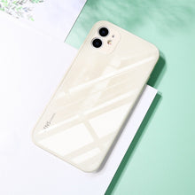 Square Tempered Glass Phone Case For iPhone 11 12 Pro Max Anti-knock Baby Skin Fram Case For IPhone XS Max X XR 7 8 Plus Cover