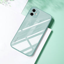 Square Tempered Glass Phone Case For iPhone 11 12 Pro Max Anti-knock Baby Skin Fram Case For IPhone XS Max X XR 7 8 Plus Cover