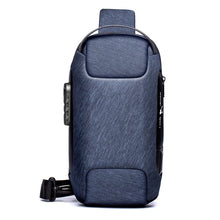 Men's Waterproof USB Oxford Crossbody Bag Anti-theft Shoulder Sling Bag Multifunction Short Travel Messenger Chest Pack For Male