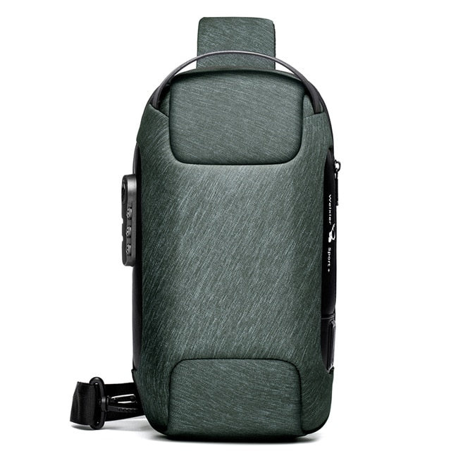 Men's Waterproof USB Oxford Crossbody Bag Anti-theft Shoulder Sling Bag Multifunction Short Travel Messenger Chest Pack For Male