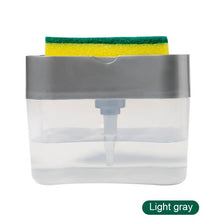 Soap Pump Dispenser with Sponge Holder Cleaning Liquid Container Manual Press Organizer Kitchen Cleaner Tool