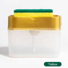Soap Pump Dispenser with Sponge Holder Cleaning Liquid Container Manual Press Organizer Kitchen Cleaner Tool