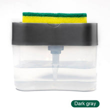 Soap Pump Dispenser with Sponge Holder Cleaning Liquid Container Manual Press Organizer Kitchen Cleaner Tool
