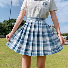 Summer Women Skirts 2020 High Waist Korean Style Pleated Skirts for Girls Cute Sweet Ladies Plaid Mini Skirt Women