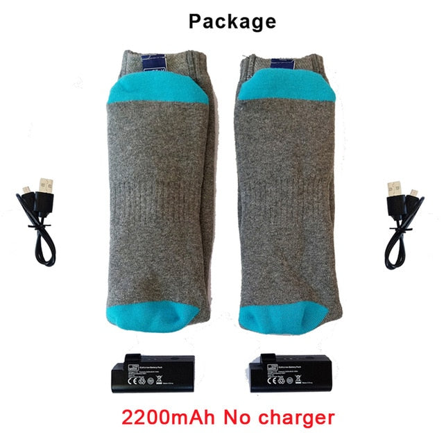 Winter 3.7V Battery Rechargeable Electric  Heated  Socks with Elastic Health  feet warmer thermal Socks for Ski outdoor sports