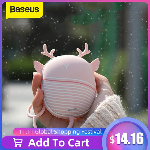 Baseus Heater Hand Warmer Heating Pad USB Rechargeable Handy Warmer Heater Pocket Mini Cartoon Electric Heater Warm With Lamp