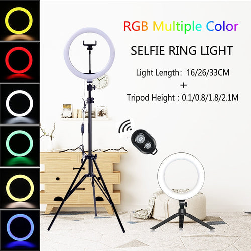 USB Selfie Light Ring Lamp Dimmable LED Selfie Ring Light  Big Photography Ringlight 26cm With Stand For Phone Studio
