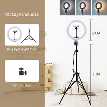 USB Selfie Light Ring Lamp Dimmable LED Selfie Ring Light  Big Photography Ringlight 26cm With Stand For Phone Studio
