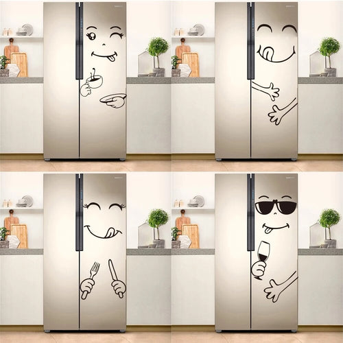 Hot Sale Fridge Sticker Kitchen Decoration Delicious Face Refrigerator Wall Stickers Cuisine Door Home Decor Mural Decal